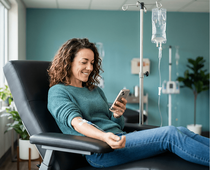 patient presssing phone